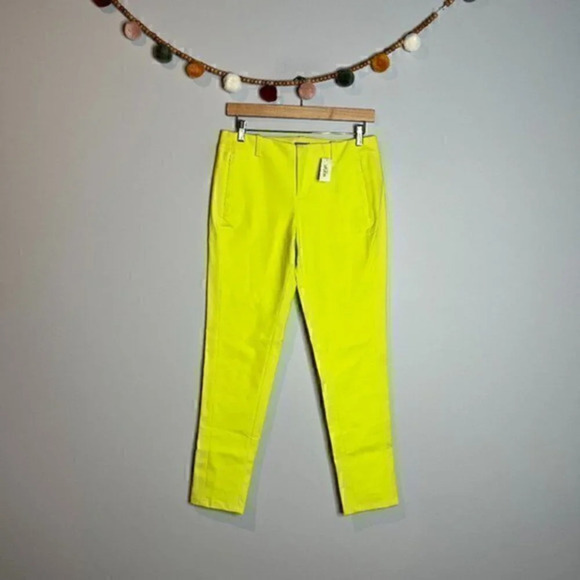 NWT Kate Spade Saturday Modern Easy Pants in Chartreuse - Picture 1 of 6